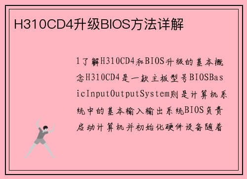 H310CD4升级BIOS方法详解